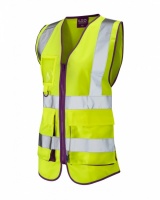 Ladies High Visibility Yellow Lynmouth Superior Vest EN ISO 20471 Class 1
